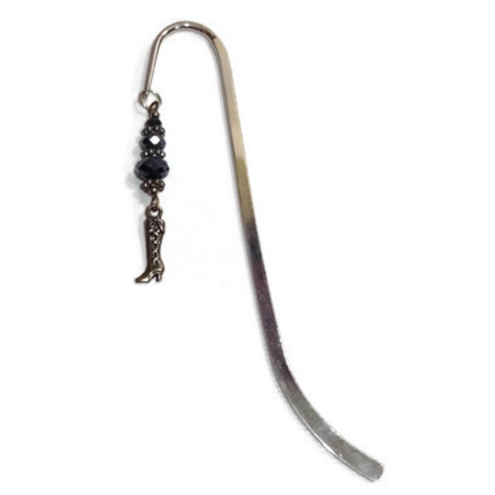 Shepherd Hook Beaded Charm Bookmark Handmade #26